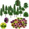 47pcs Mixed Model Trees Fake Architecture Trees Scale Bushes Diorama Tree